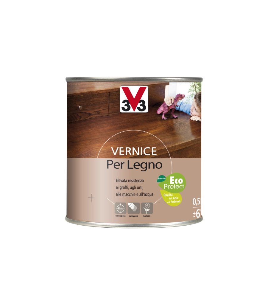 Vernice per legno effetto satinato, incolore - 0,5 litri